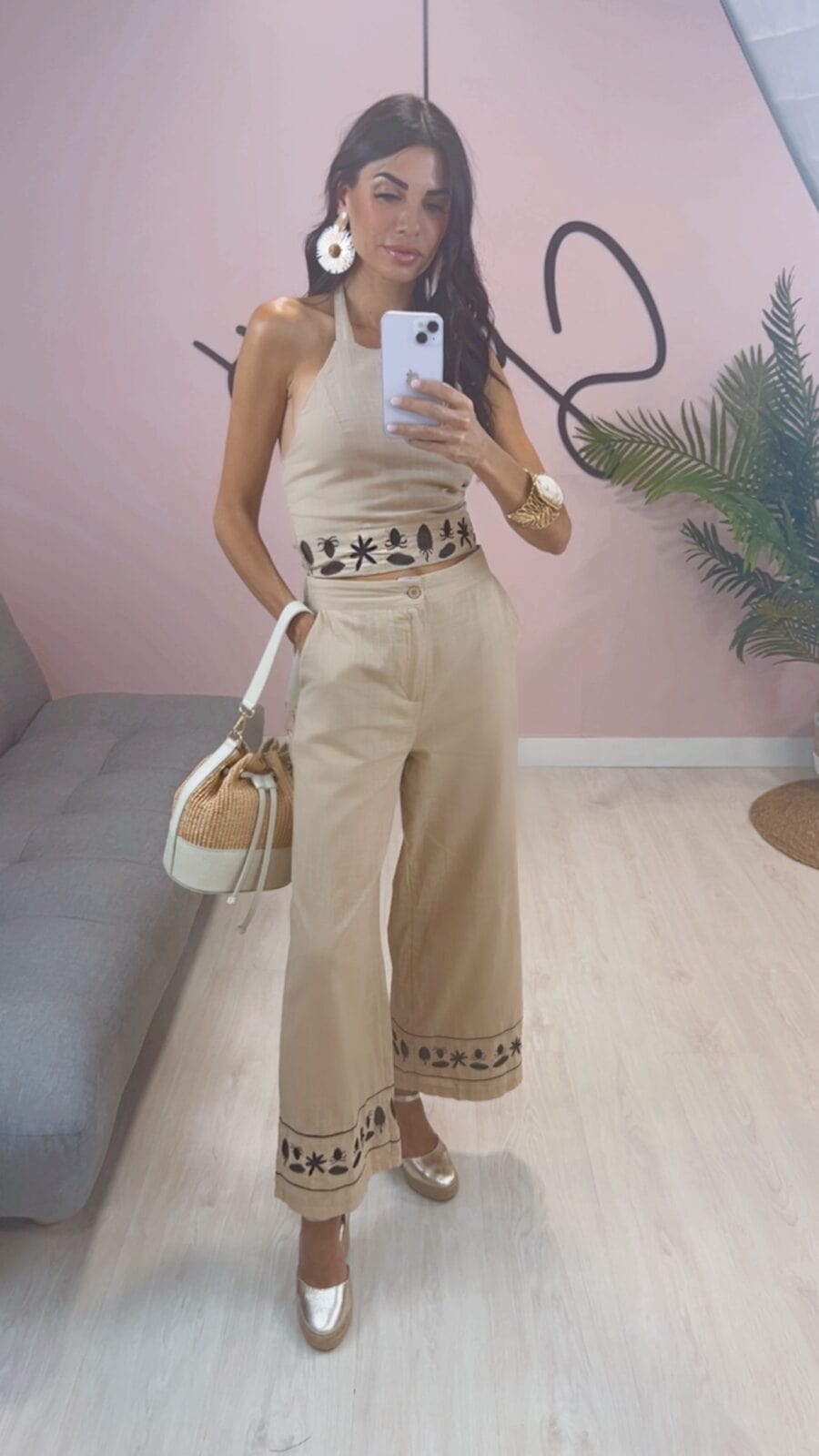 CONJUNTO CAMEL PANTALON RECTO TO HALTER
