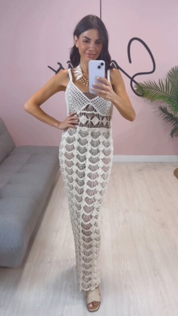 VESTIDO PLAYA TIPO CROCHET CALADO