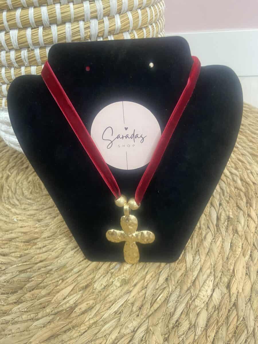 Collar Cruz/Burdeos