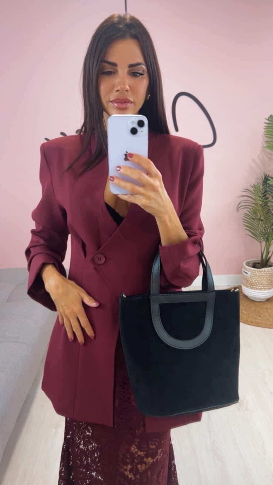 Bolso Mano Antelina/Negro - Imagen 2