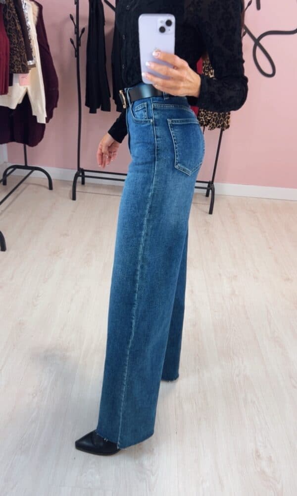 Pantalón Denim Wide Leg desflecado