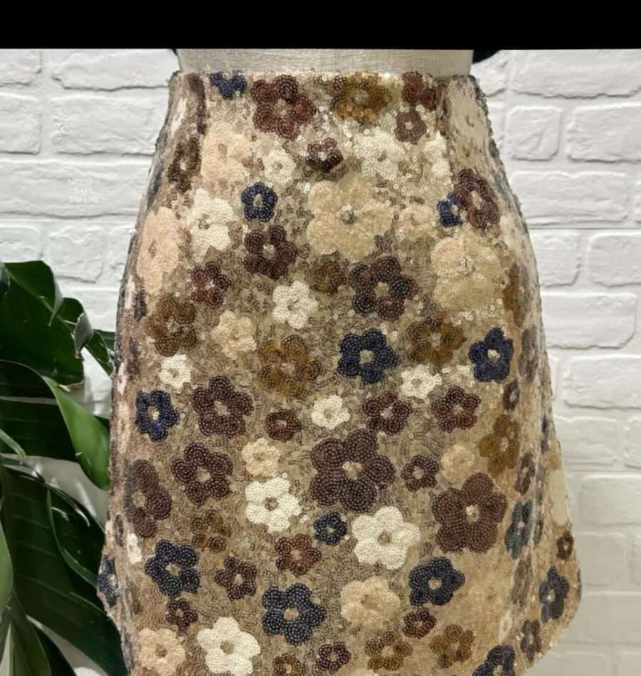 Falda Lentejuelas Flores