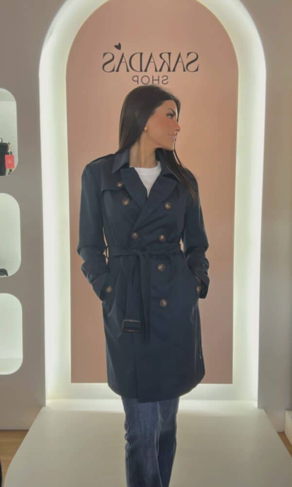 Gabardina Trench Marino
