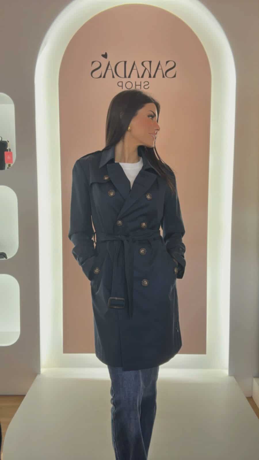 Gabardina Trench Marino