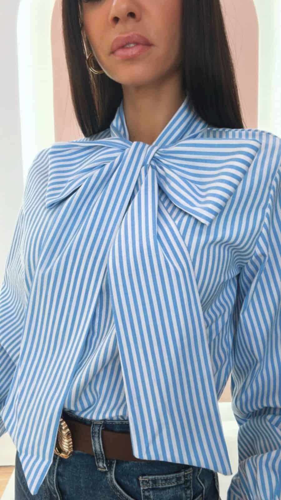 Camisa Lazo Rayas Azul - Imagen 2