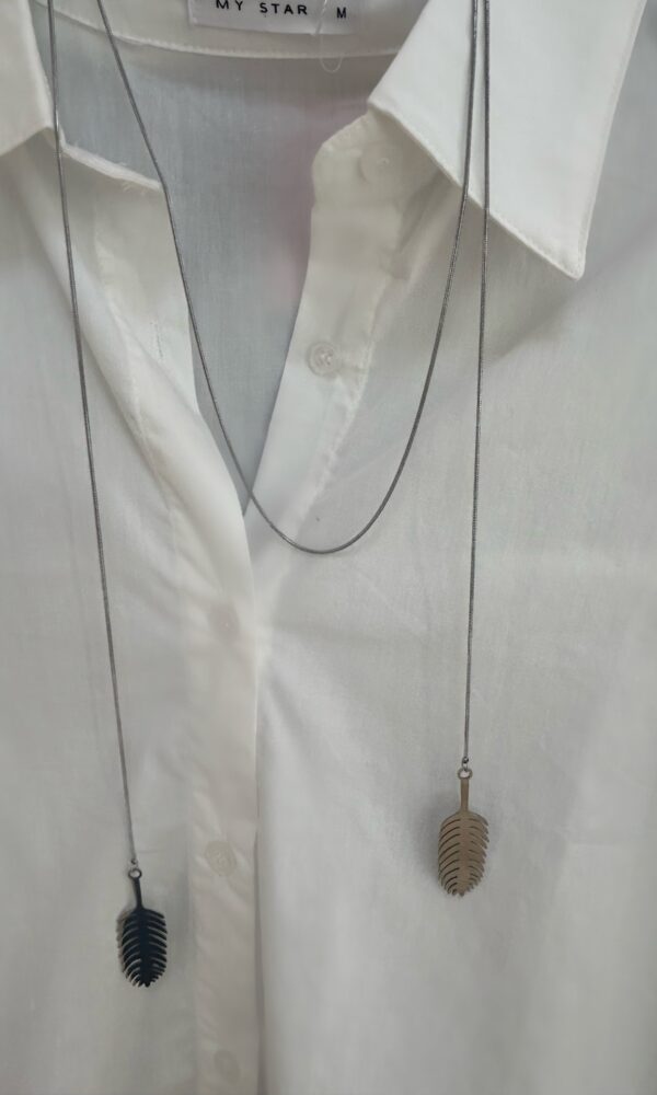 Collar Hojas Doble Plateado