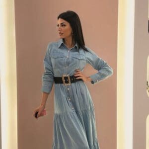 Vestido Camisero Maxi Denim
