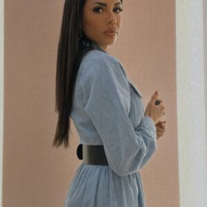 Vestido Camisero Maxi Denim - Imagen 4