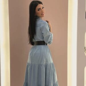 Vestido Camisero Maxi Denim - Imagen 2