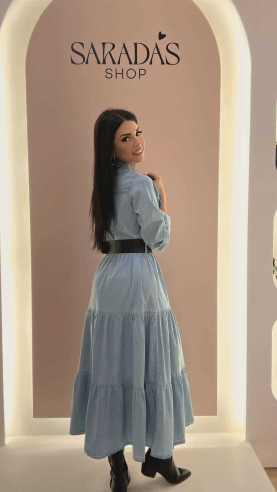 Vestido Camisero Maxi Denim - Imagen 2