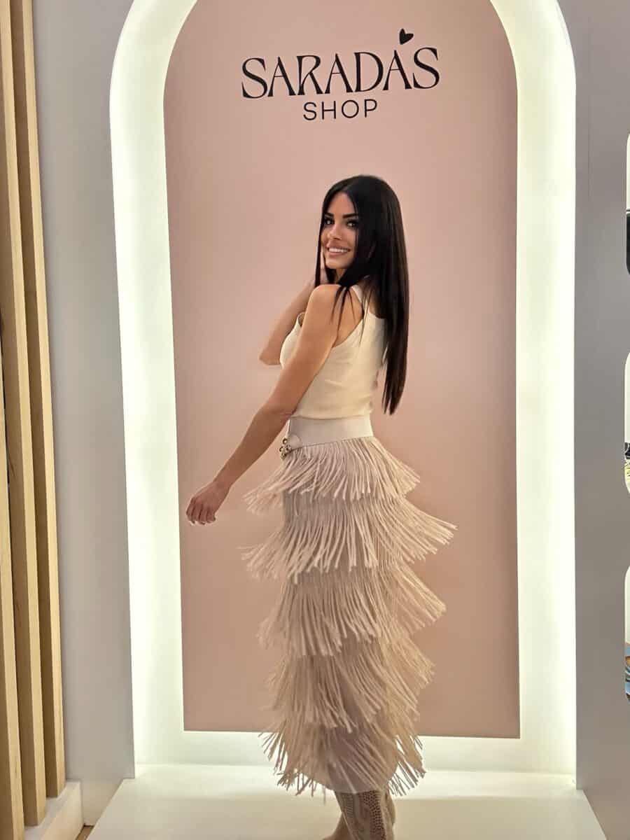 Falda Flecos Beige - Imagen 2