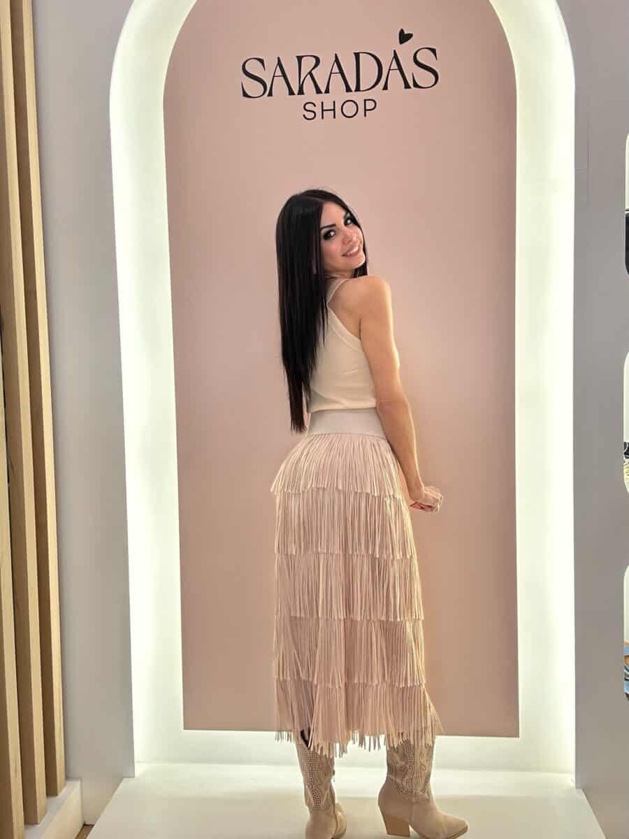 Falda Flecos Beige - Imagen 3