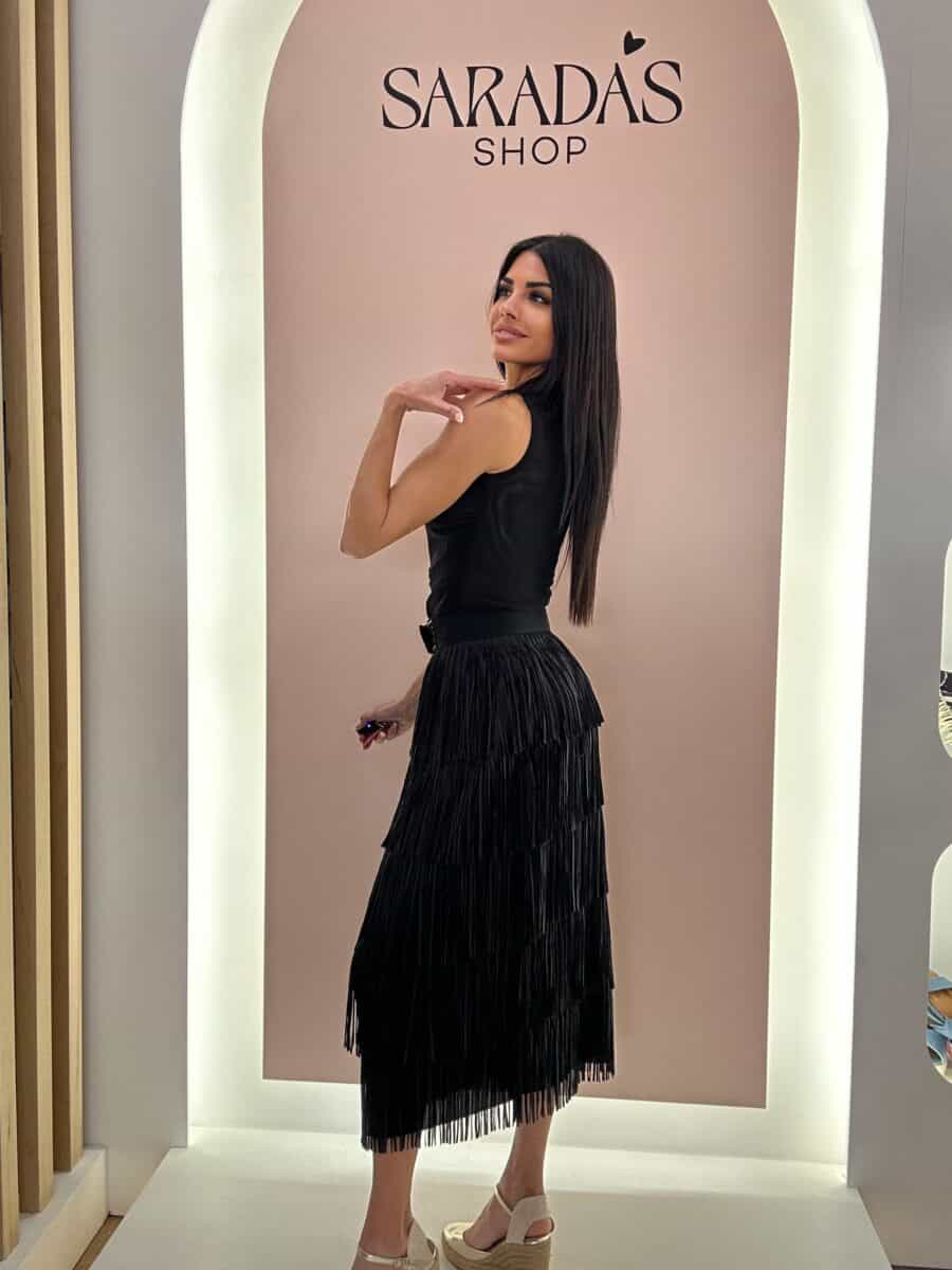 Falda Flecos Negra - Imagen 3