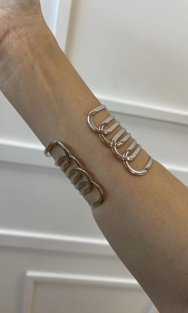 Brazalete Rayas Plateado