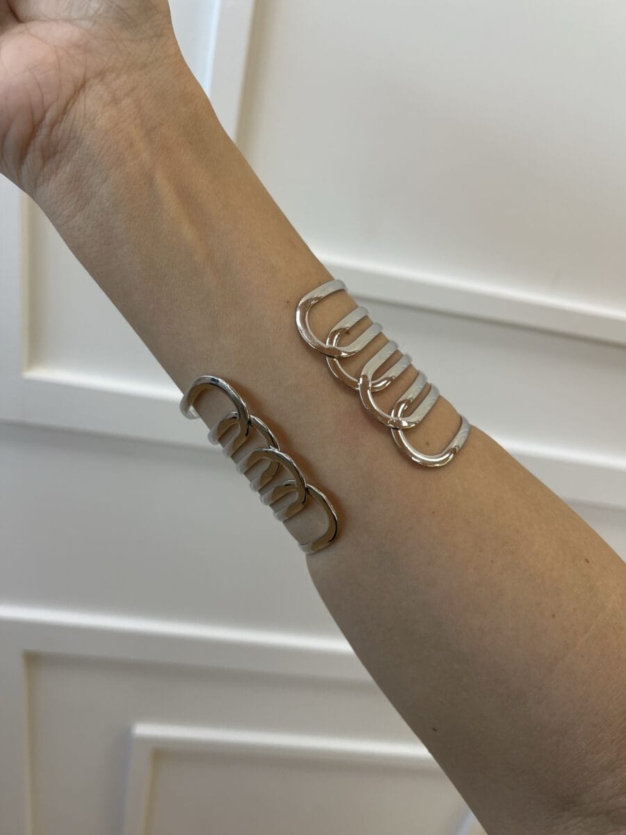 Brazalete Rayas Plateado