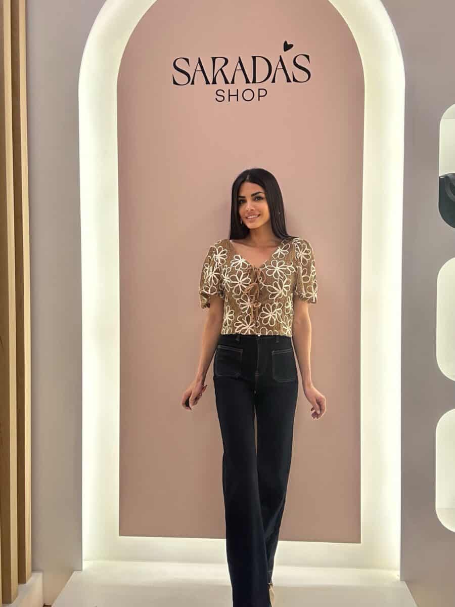 Pantalón Denim Costuras Camel - Imagen 4