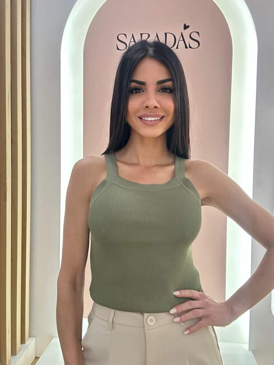 Camiseta Tirante Canalé Verde - Imagen 3