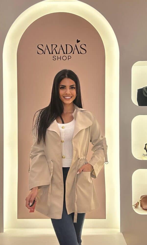 Chaqueta fruncida Beige