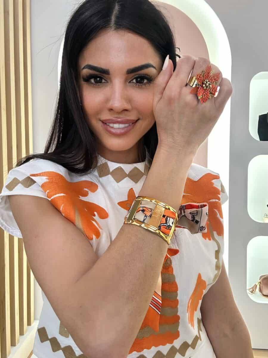 Anillo Flor Naranja - Imagen 2
