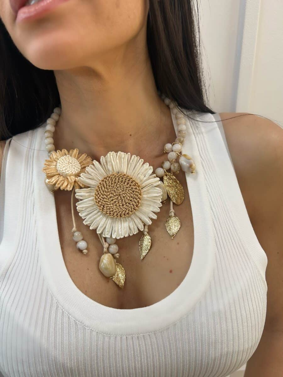 Collar Flor/Cuentas - Imagen 3