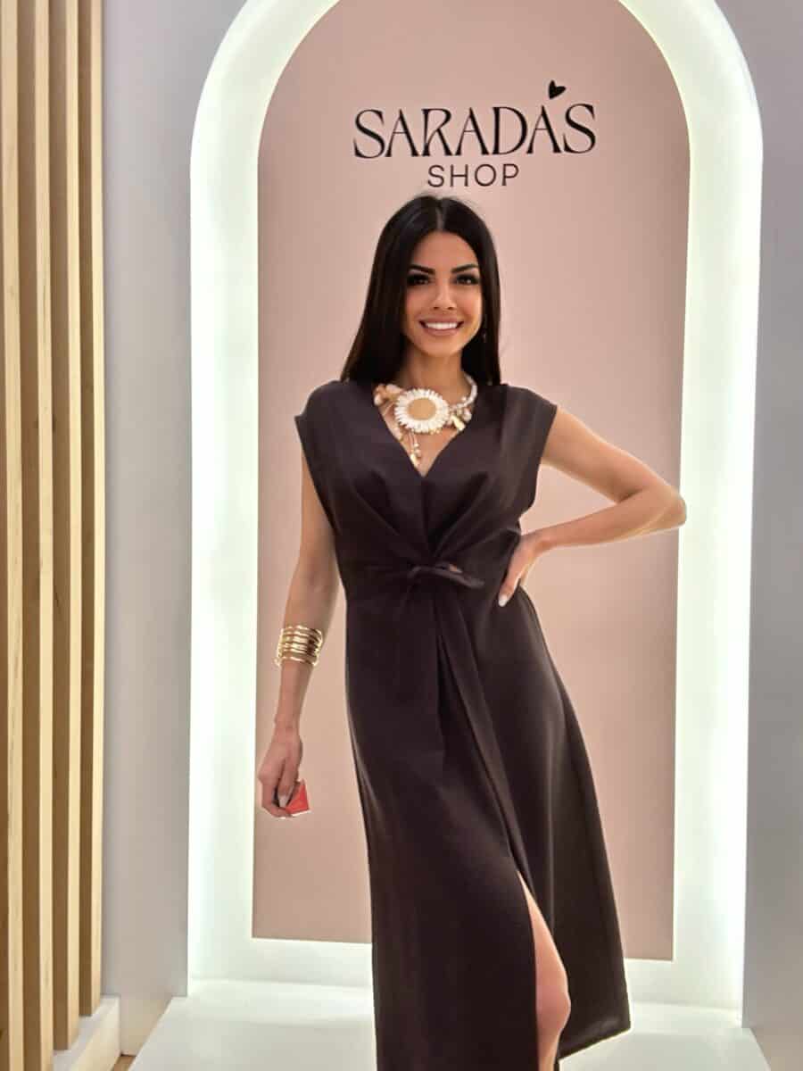 Vestido Nudo Chocolate - Imagen 3