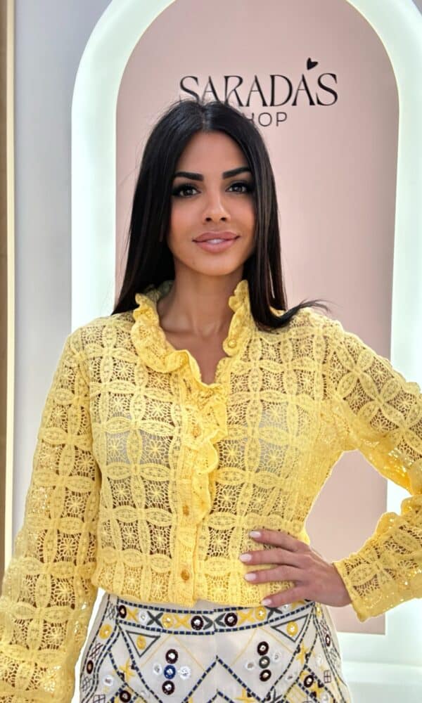 Camisa Calada Volante Amarilla