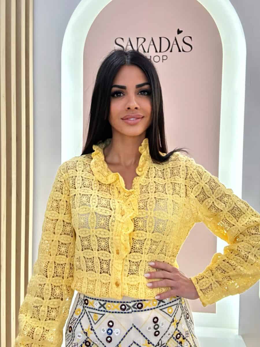 Camisa Calada Volante Amarilla