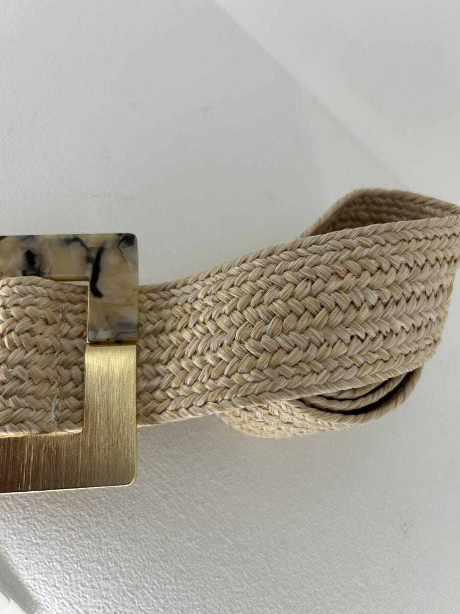 Cinturón Rafia Crema