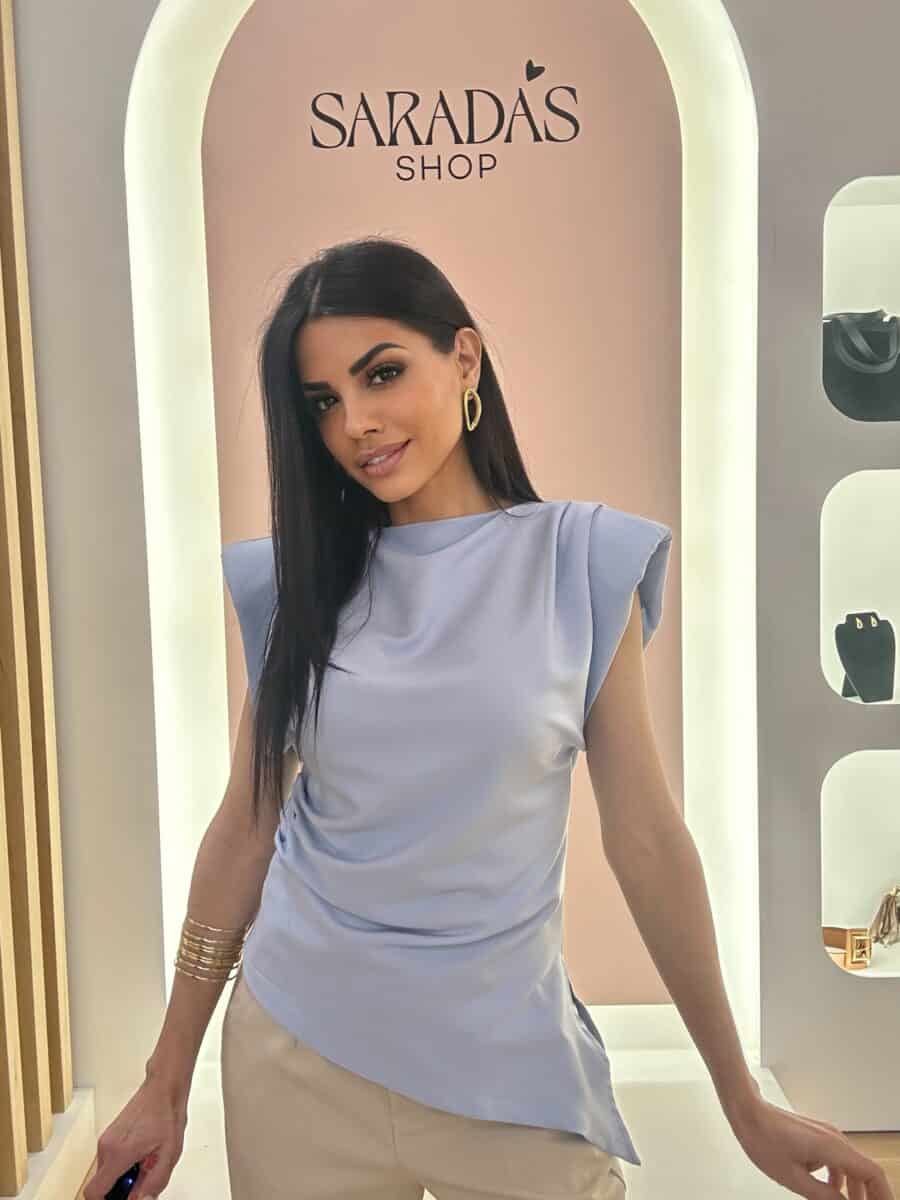 Blusa Asimétrica Azul