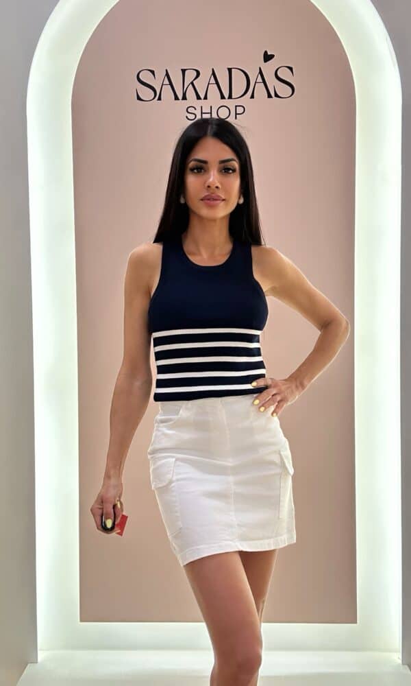 Falda Denim Blanco