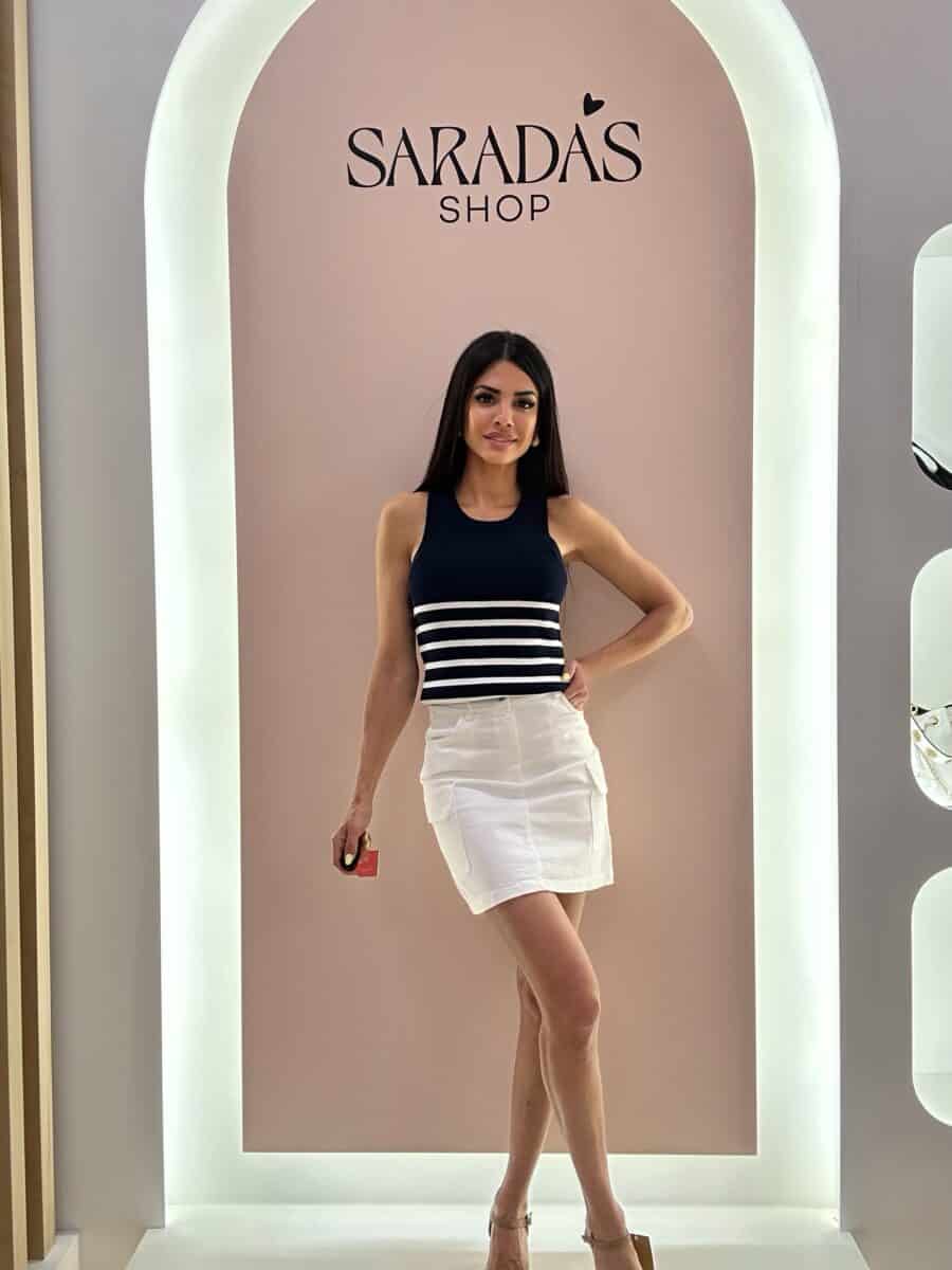 Falda Denim Blanco - Imagen 3