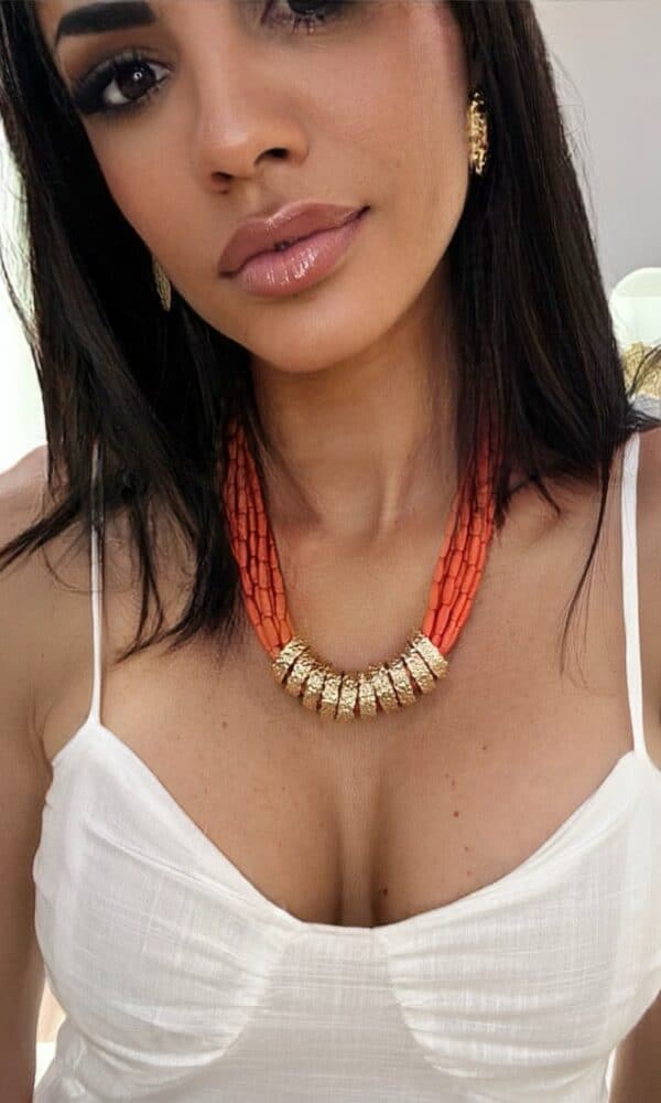 Collares Cuentas Coral