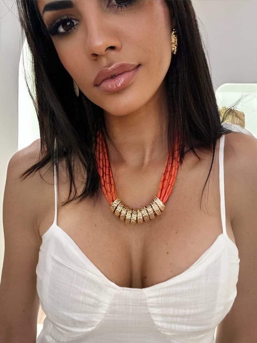 Collares Cuentas Coral