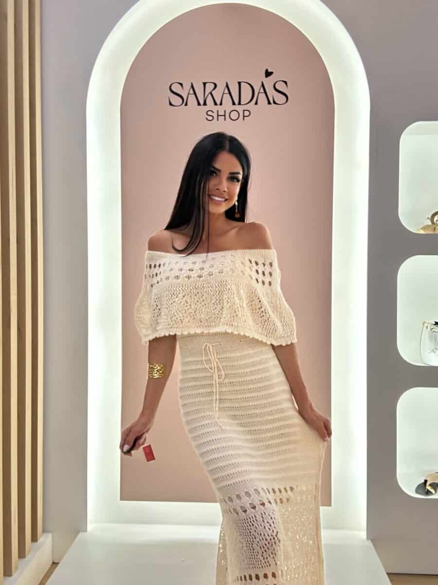 Vestido Crochet Crema - Imagen 4