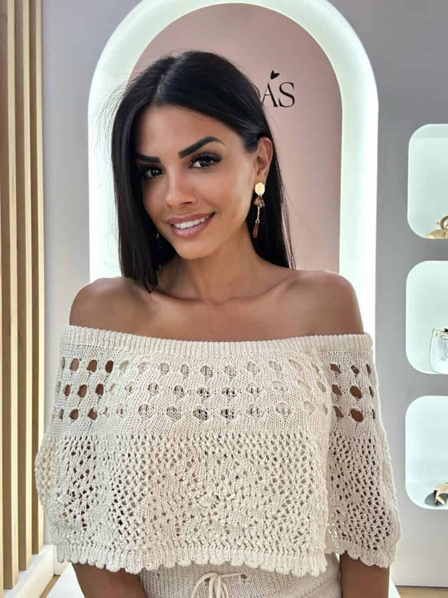 Vestido Crochet Crema - Imagen 3
