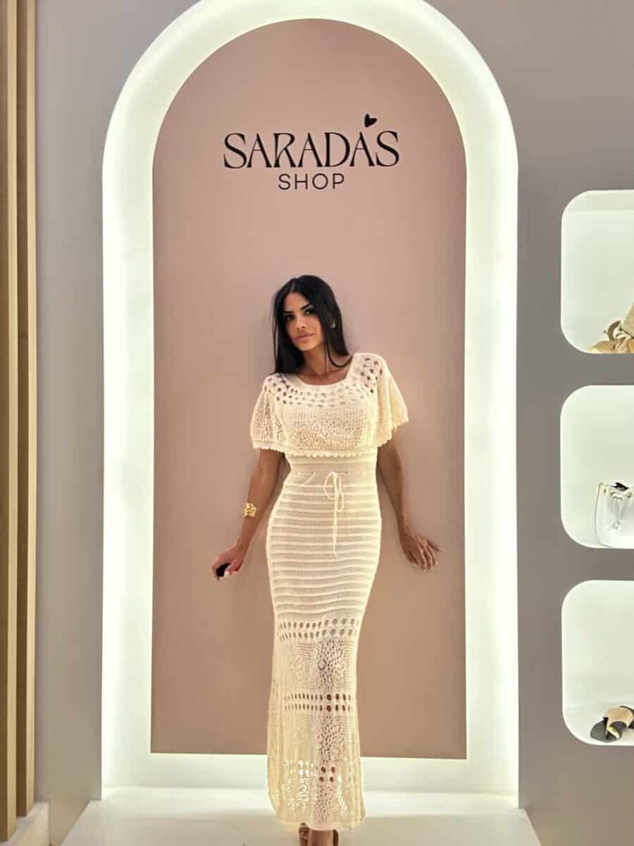 Vestido Crochet Crema - Imagen 2
