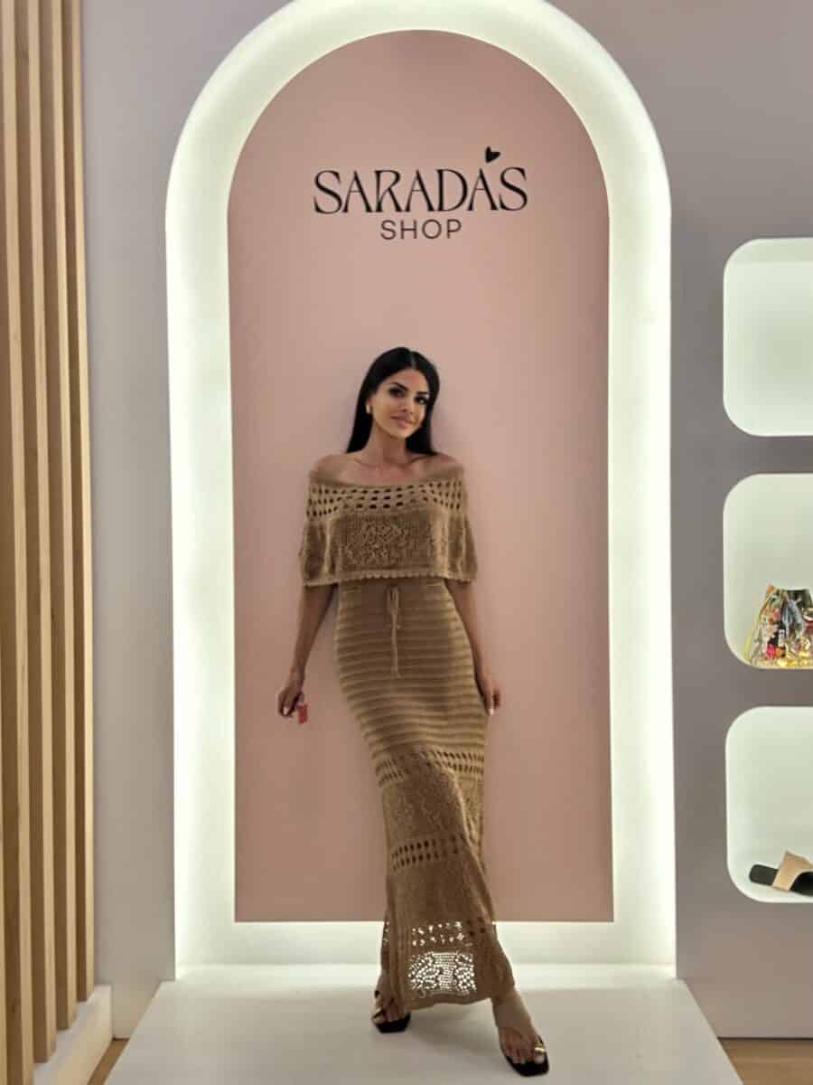 Vestido Crochet Camel - Imagen 5