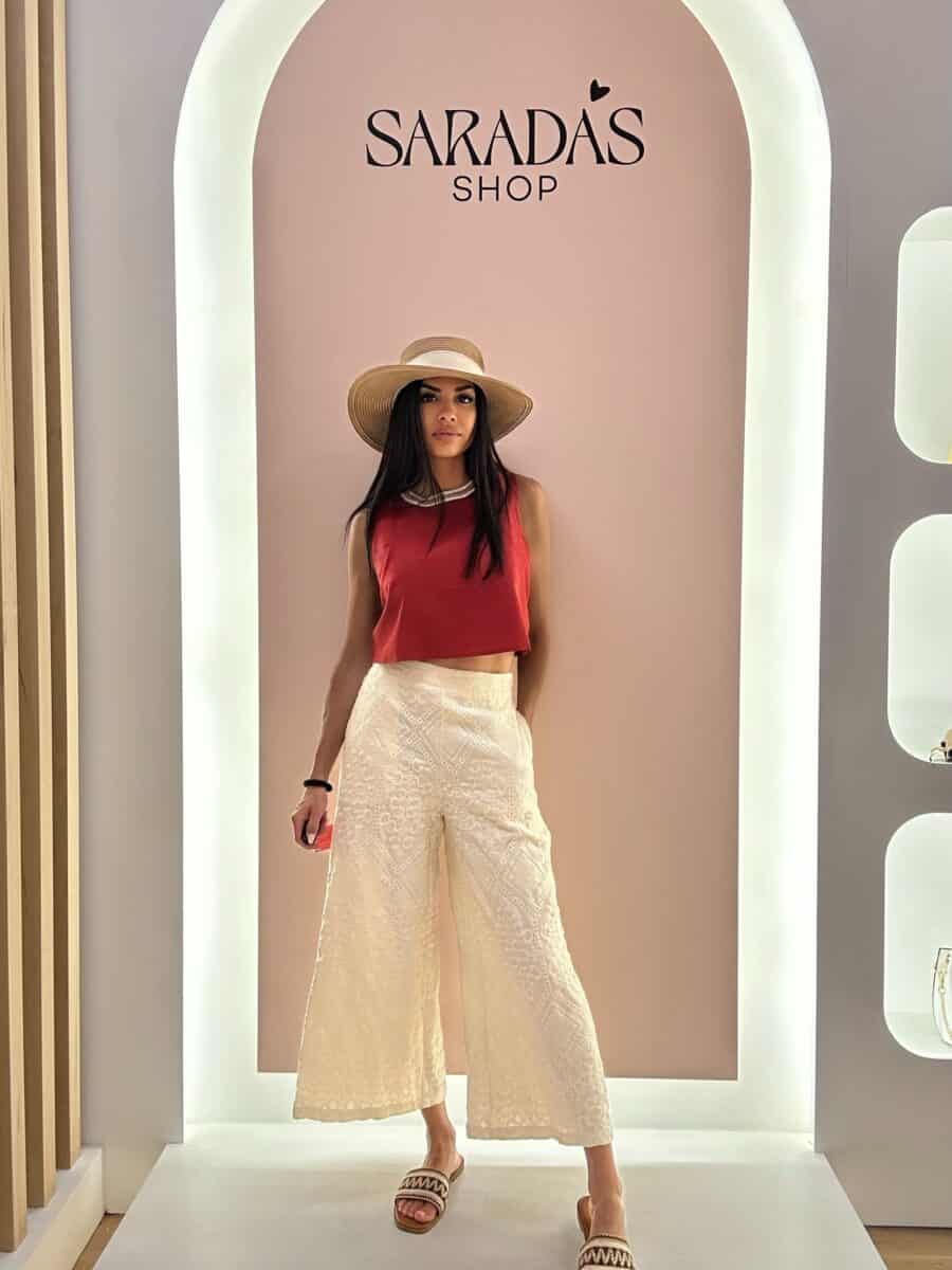 Pantalón Bordado Crema - Imagen 2
