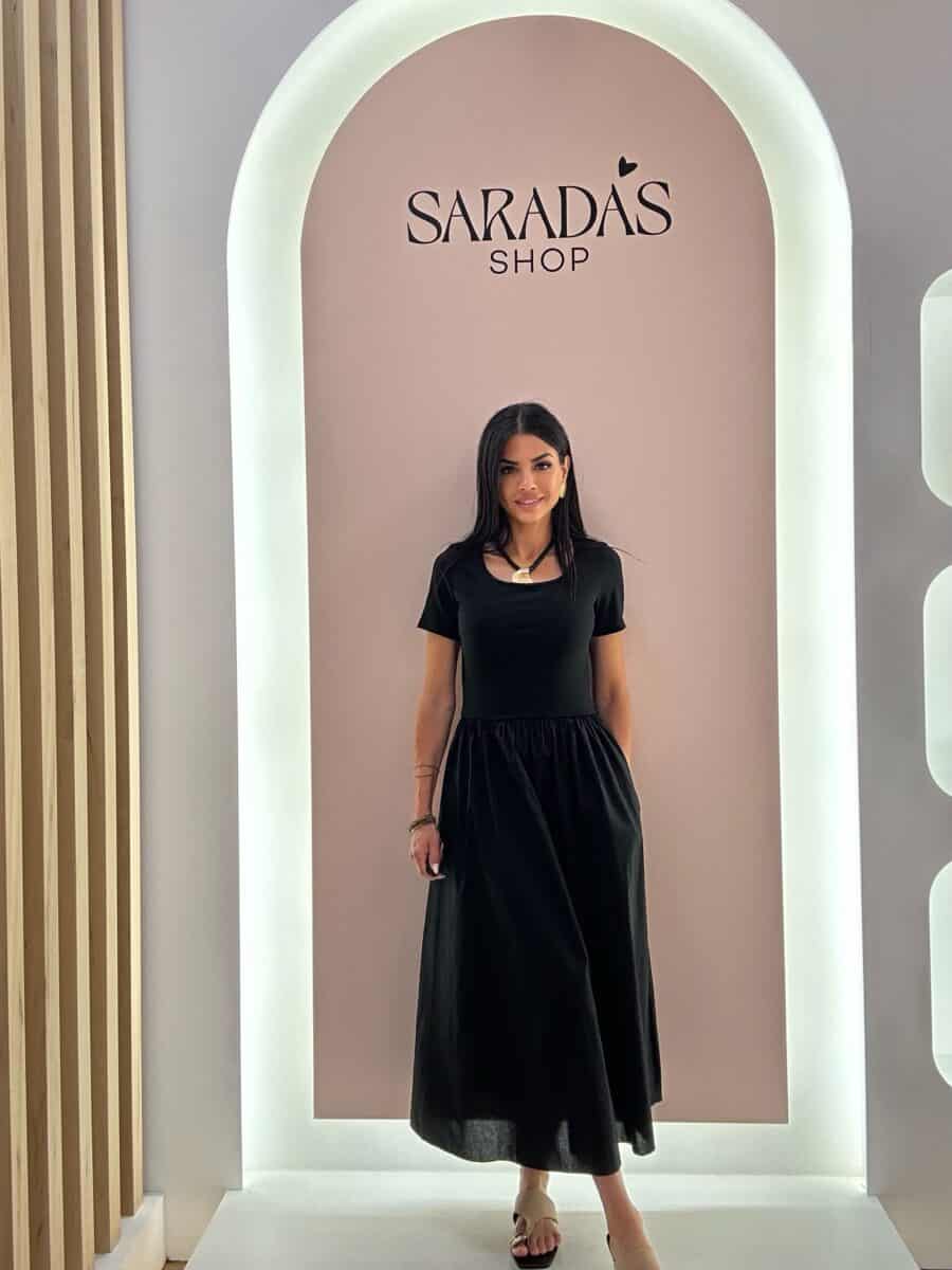 Vestido Combinado Negro - Imagen 3