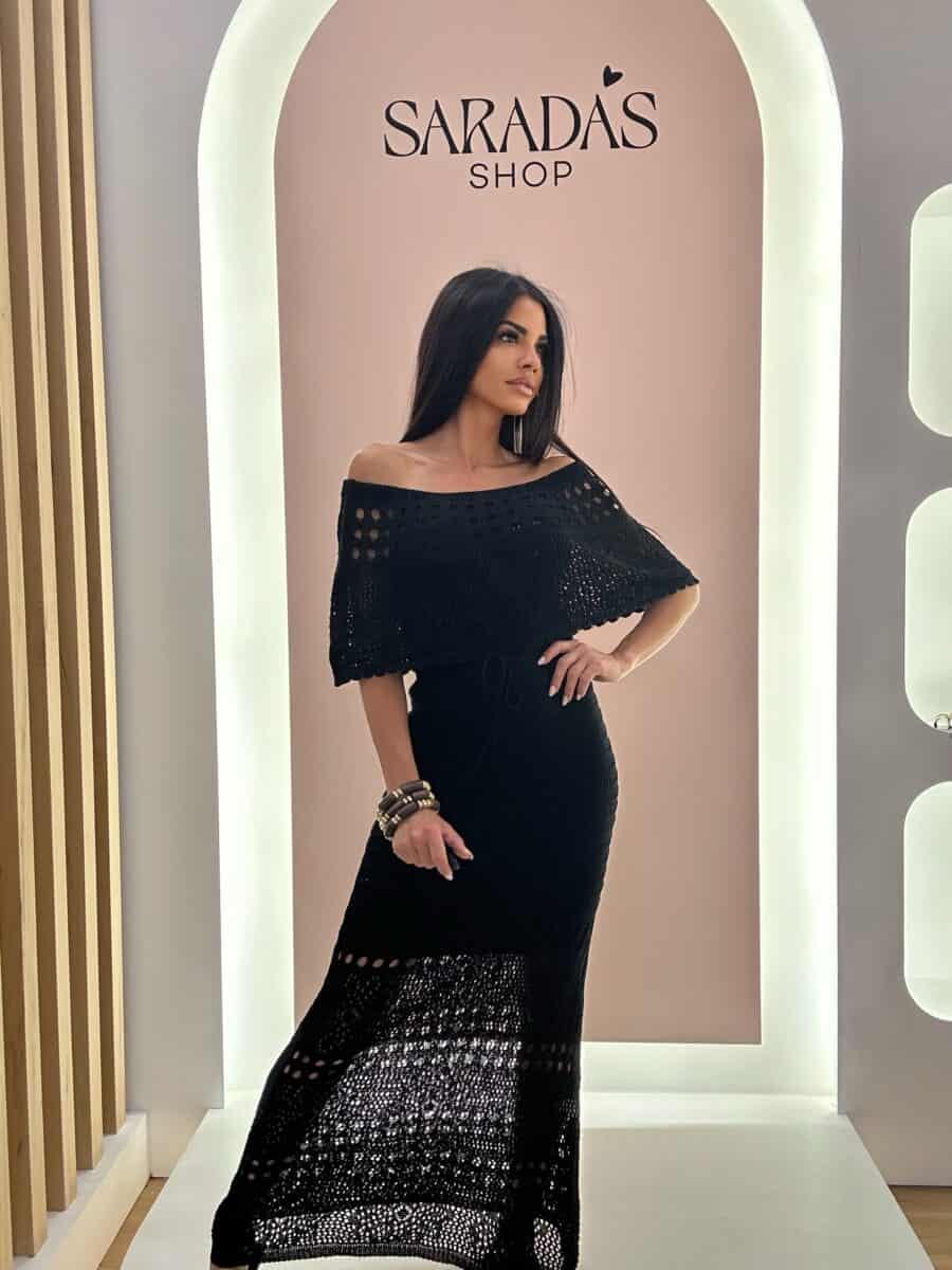Vestido Crochet Negro - Imagen 2