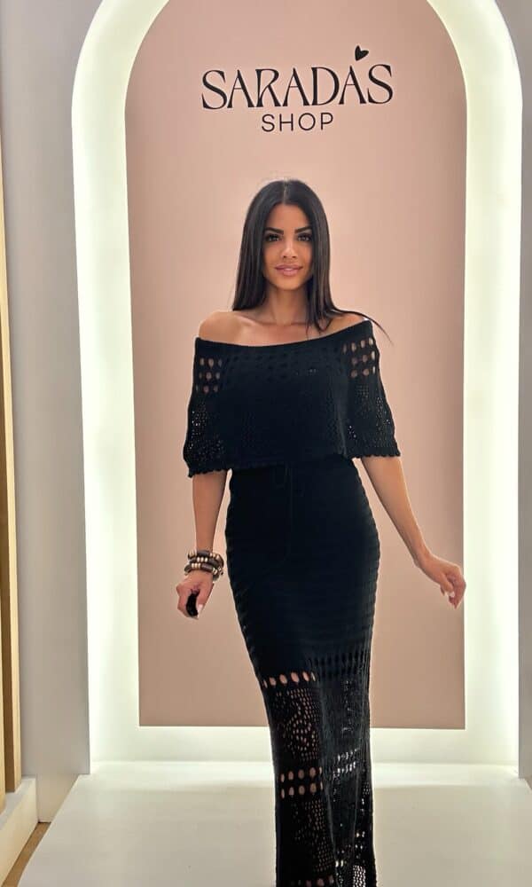 Vestido Crochet Negro