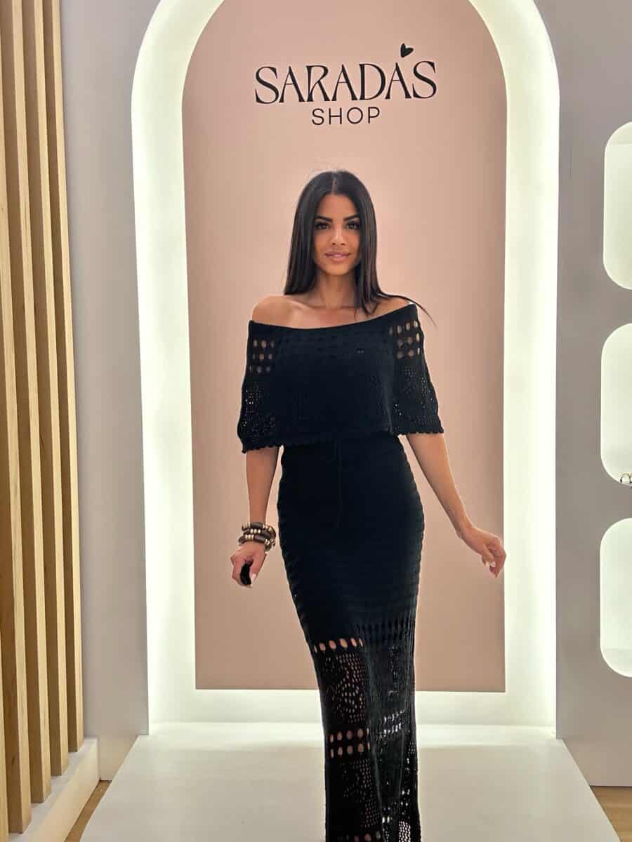 Vestido Crochet Negro