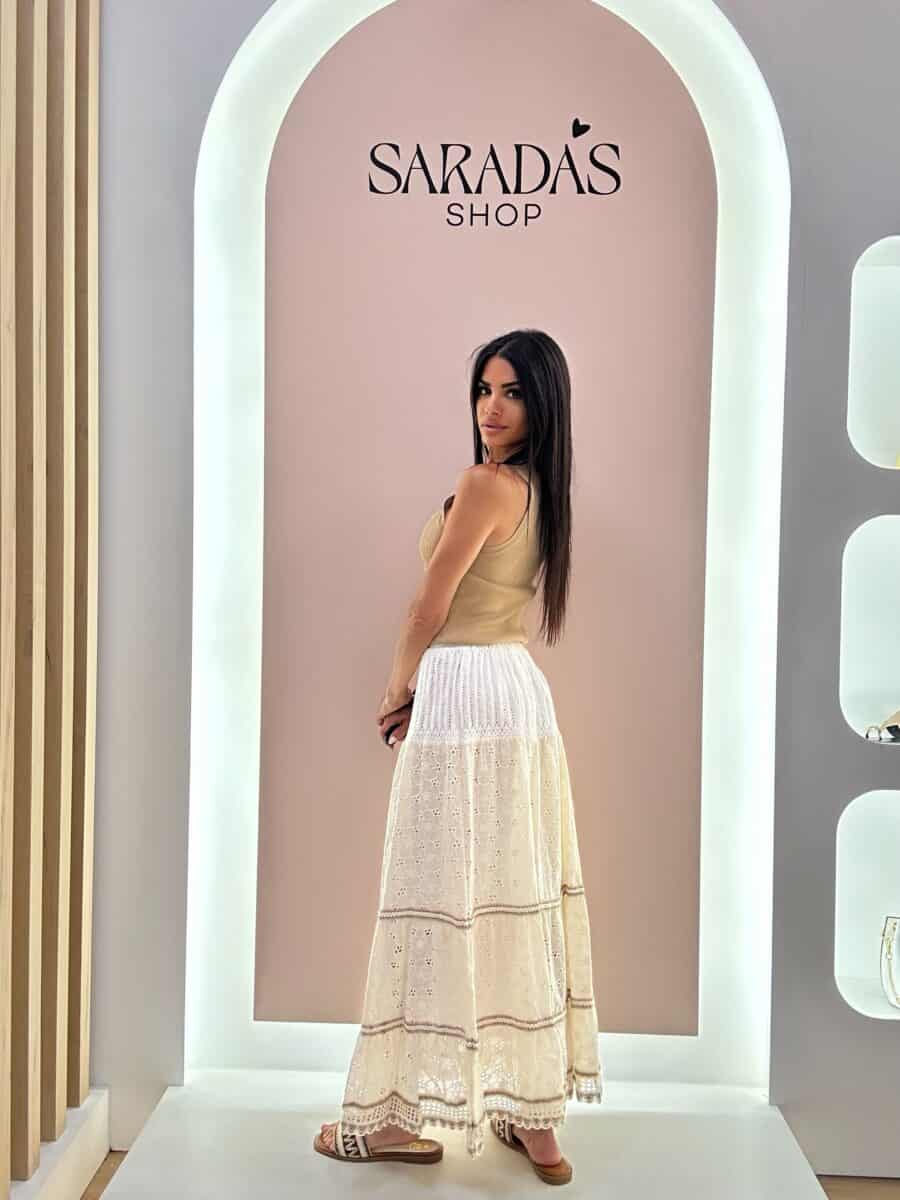 Falda Bordada Crema - Imagen 4