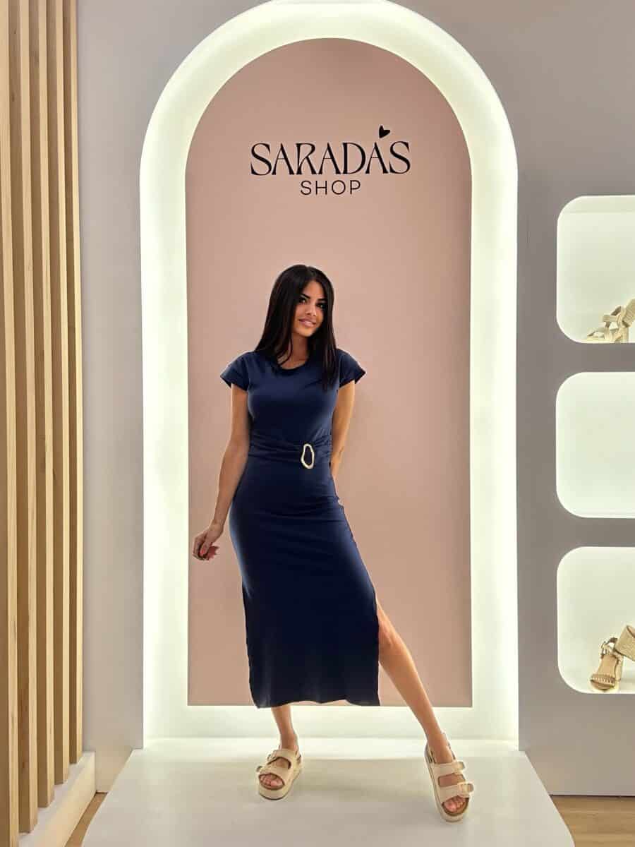 Vestido Algodón Azul - Imagen 5