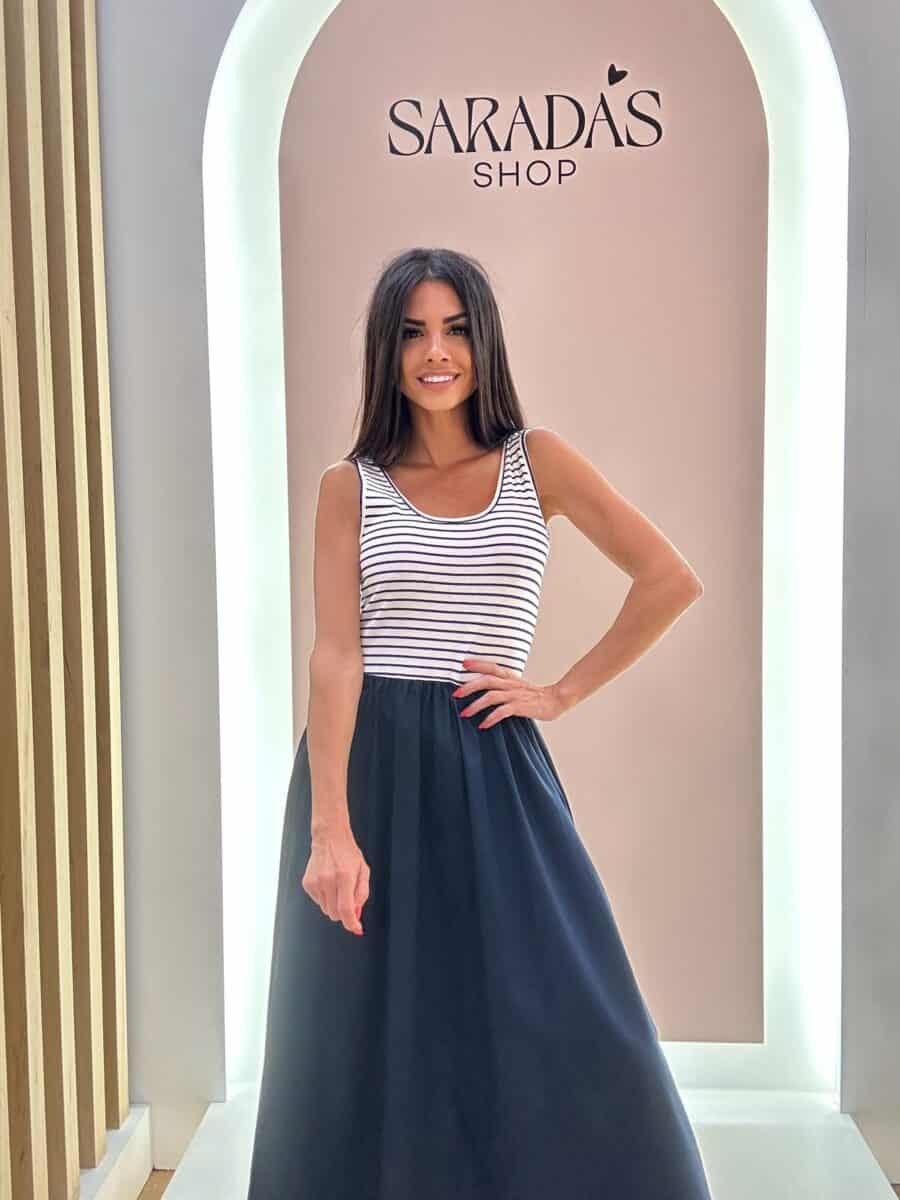 Vestido Combinado Marino - Imagen 5