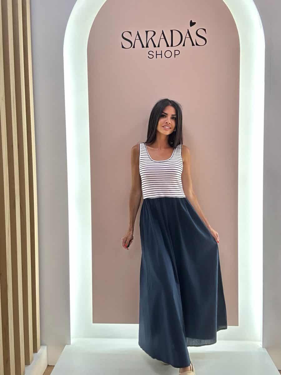 Vestido Combinado Marino - Imagen 2
