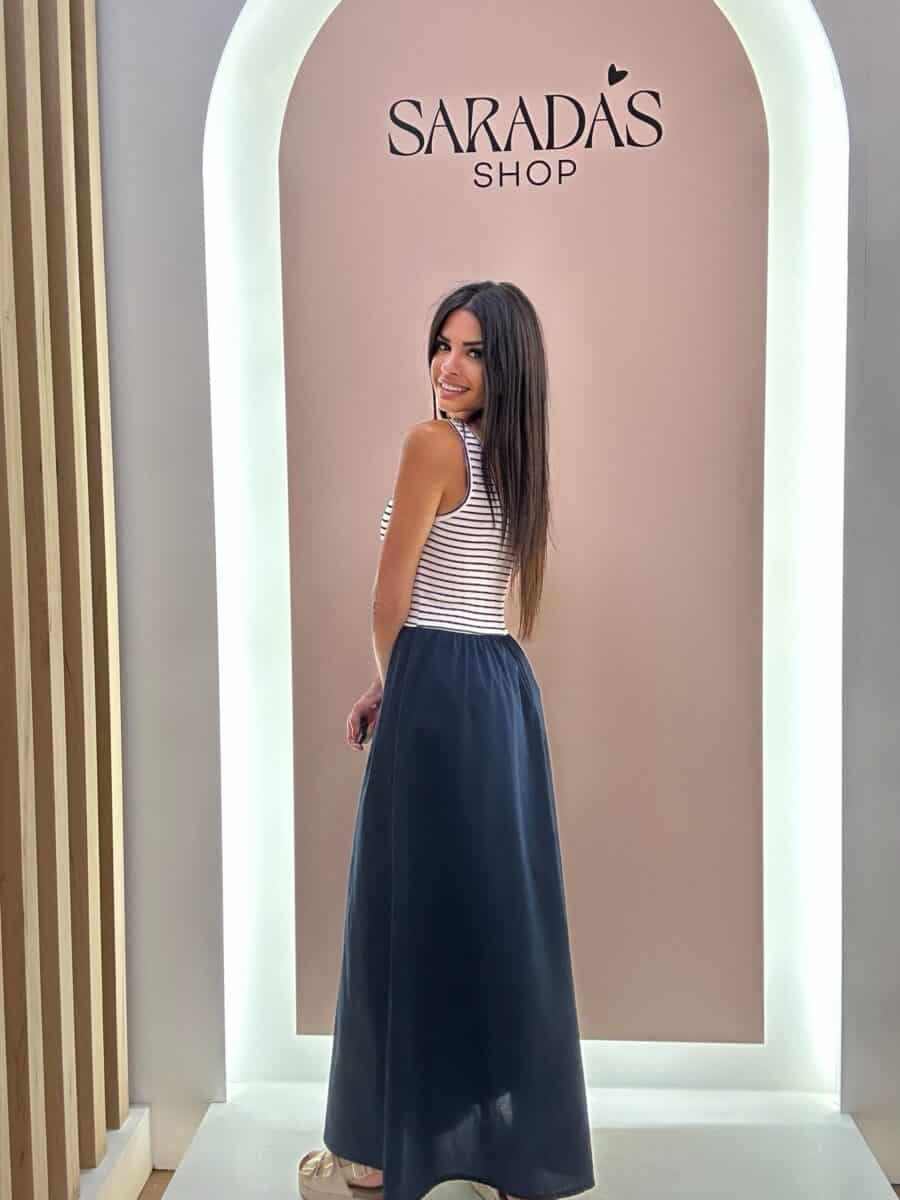 Vestido Combinado Marino - Imagen 4