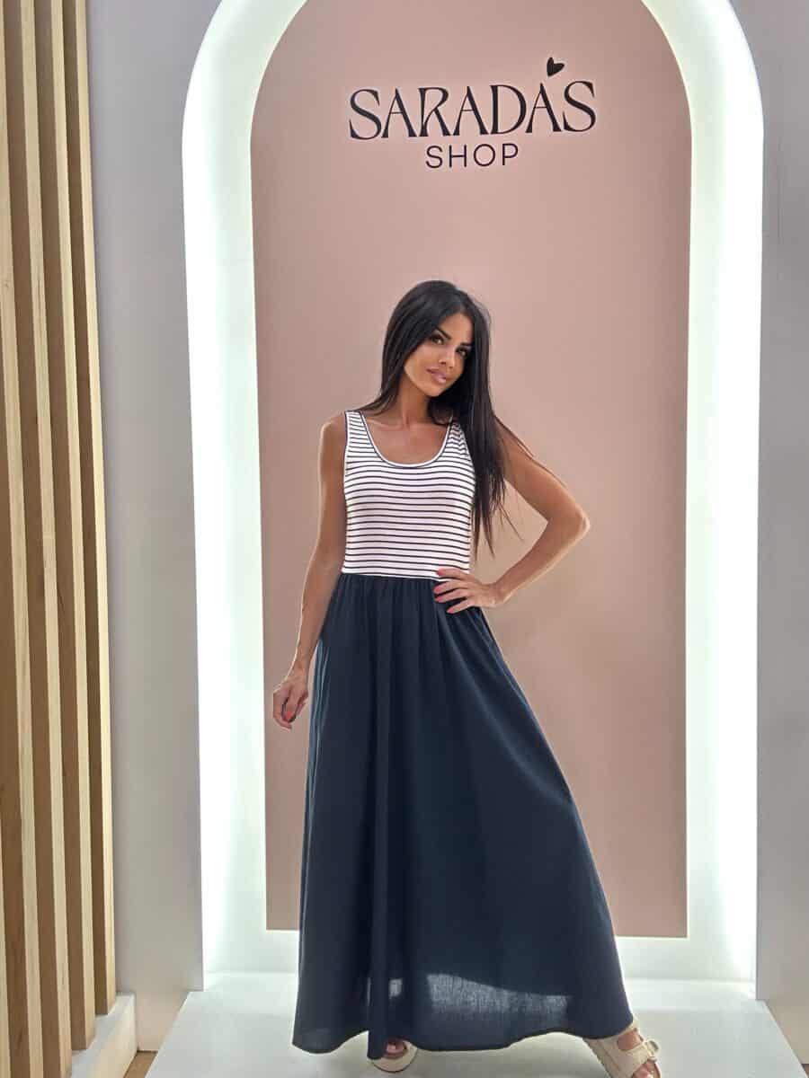 Vestido Combinado Marino - Imagen 3
