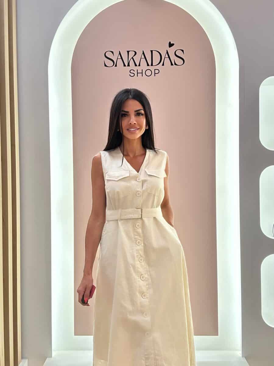 Vestido Camisero Beige - Imagen 2