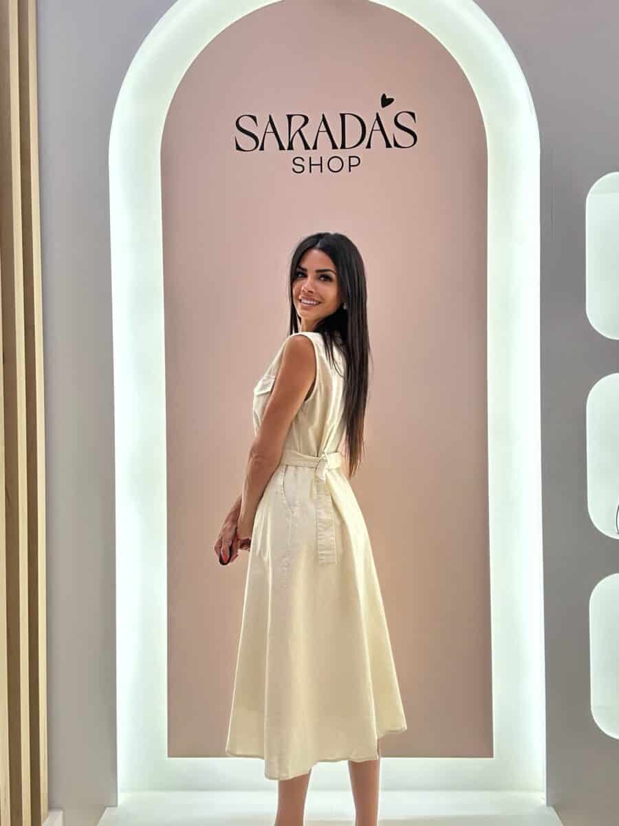 Vestido Camisero Beige - Imagen 4